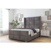 Comfort Beds Charlie Naples Bed Frame - 50 Upholstered Wingback Headboard in Grey | Size: King