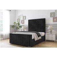 Comfort Beds Arizona Naples Bed Frame - 50 Upholstered Headboard in Black | Size: Small Double