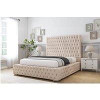 Comfort Beds Ambassador Naples Bed Frame - 50 Upholstered Headboard in Light Sand | Size: Single
