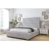 Comfort Beds Ambassador Naples Bed Frame - 50 Upholstered Headboard in Silver | Size: Single