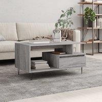 Berkfield Home Coffee Table Grey Sonoma 90x49x45 cm Engineered Wood | Size: 90 x 49 x 45 cm