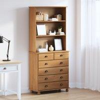 Berkfield Home Hutch ASKIM Honey Brown 91x40x199.5 cm Solid Wood Pine