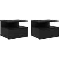 Berkfield Home Floating Nightstands 2 pcs Black Oak 40x31x27 cm Engineered Wood | Size: 40 x 31 x 27 cm
