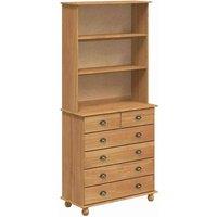 Berkfield Home Hutch ASKIM Honey Brown 91x40x199.5 cm Solid Wood Pine