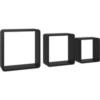 Berkfield Home Wall Cube Shelves 3 pcs Black MDF