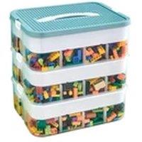 EONLION Stackable Toy Storage Box Plastic Organizer for Lego Green
