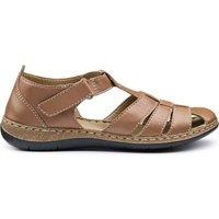 Hotter Women's Wide Fit 'Sharini' Fisherman Sandals in Tan | Size: 3