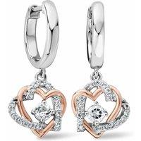 Clogau Women's Forever Yours Sterling Silver Heart Drop Earrings with Topaz in Metallics
