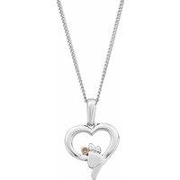 Clogau Women's Paw Prints Sterling Silver Heart Pendant with Topaz in Metallics