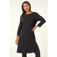 Roman Women's A-Line Pocket Detail Swing Dress in Black | Size: 14