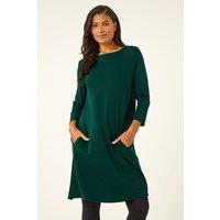 Roman Women's A-Line Pocket Detail Swing Dress in Bottle Green | Size: 12