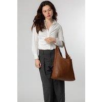 NiNa Amora Women's 'Renata' Leather Shoulder Bag in Tan