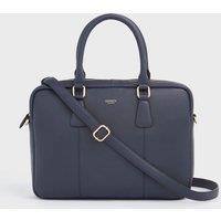 OSPREY LONDON Women's The Adaline Leather Laptop Bag in Navy