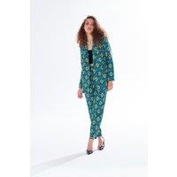 Liquorish Women's African Print Blazer In Green | Size: Medium