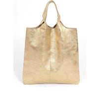 Sarta Women's Paloma Italian Leather Shoulder Bag - Gold, Metallic in Gold