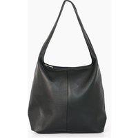 Sarta Women's Ridley Pebbled Italian Leather Shoulder Bag in Black
