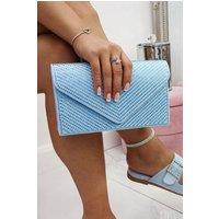 Love Lemonade Women's Crystal Glam Envelope Clutch Bag in Light Blue