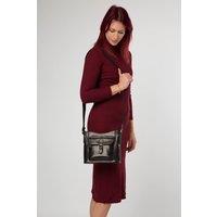 NiNa Amora Women's 'Massima' Leather Cross Body Bag in Black