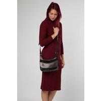NiNa Amora Women's 'Elettra' Leather Cross Body Bag in Black