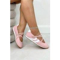 Love Lemonade Women's Comfort Mary Jane Asymmetric Strap Trainers in Pink | Size: 4