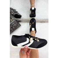 Love Lemonade Women's Sparkly Charm Horizon Trainers in Black | Size: 3