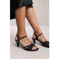 Where's That From Women's 'Gracie' Low Heel Sandals With Buckle Ankle Strap in Black | Size: 3