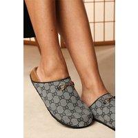 Where's That From Women's 'Zelia' Open Back Clog Shoe With Metal Trim Detail in Grey | Size: 4