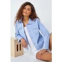 Roman Women's Stretch Pocket Detail Jacket in Light Blue | Size: 14