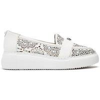 Moda In Pelle Women's 'Eudia' Leather Loafers in White | Size: 6