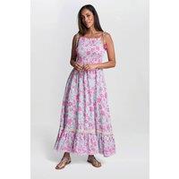 Gina Bacconi Women's Everleigh Shired Bodice Dress in Pink | Size: Large