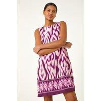 Roman Women's Aztec Border Shift Dress in Purple | Size: 20