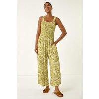 Roman Women's Paisley Print Cropped Jumpsuit in Green | Size: 20