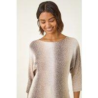 Roman Women's Ombre Stripe Knit Jumper in Beige | Size: 14