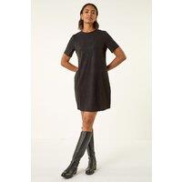 Roman Women's Embellished Shift Stretch Dress in Black | Size: 10