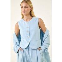 Roman Women's Buttoned Waistcoat in Light Blue | Size: 20