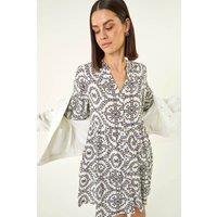 Roman Women's Circle Broderie Smock Dress in White | Size: 10