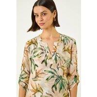 Roman Women's Leaf Wrap Hem Tunic Top in Green | Size: 12