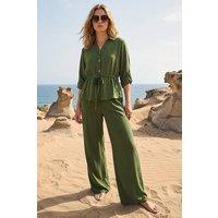 Roman Women's Safari Tie Front Jacket in Khaki | Size: 18