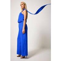 Star by Julien Macdonald Women's Tie Neck Jumpsuit in Cobalt | Size: 14
