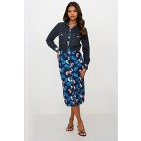 Dals Hart Women's Two-Tone denim & Print Midi Dress in Navy | Size: Medium