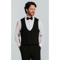 Dobell Men's Black Double Breasted Tuxedo Waistcoat | Size: XL