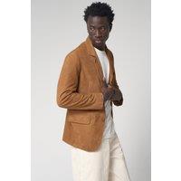 Barneys Originals Men's Tan Suede Blazer Jacket | Size: 2XL