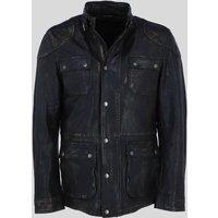 Ashwood Leather Men's 'AMJ-5' Real Leather Safari Jacket in Jet Black | Size: XL