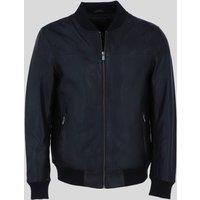 Ashwood Leather Men's Genuine Leather Bomber Jacket with Ribbed Trim in Black | Size: XL