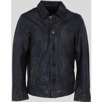 Ashwood Leather Men's 'Class' Real Leather Regular Fit Coat with Button Closure in Jet Black | Size: Small