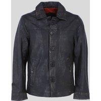 Ashwood Leather Men's 'Class' Real Leather Regular Fit Coat with Button Closure in Chocolate | Size: 4XL
