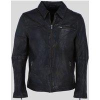 Ashwood Leather Men's Real Leather Jacket with Zipper Pockets & Front Zip Closure in Jet Black | Size: XL