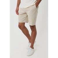 Threadbare Men's Regular Fit Stretch Chino Shorts in Light Stone | Size: 36R