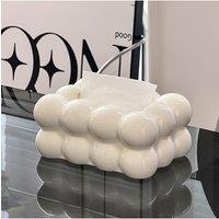 Living and Home Stylish Cloud-Shaped Ceramic Tissue Box Cover Decorative Napkin Holder Tissue Dispenser Storage Container in Cream