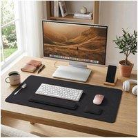Living and Home 3-in-1 80x40cm Large Mouse Pad with Keyboard & Mouse Wrist Rest Set in Black | Size: 80x40 cm